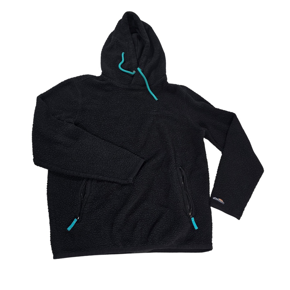 Chubbies‎ Mens Black Sherpa Fleece Hoodie Teal Accents Size Medium Pullover